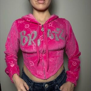 Dolls Kill Bratz Pink Cropped Hoodie